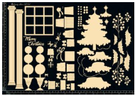 Christmas Scene Mixed Chipboard – Tree with Shadow Box