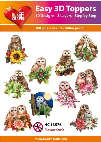 Flower Owls 3D Toppers