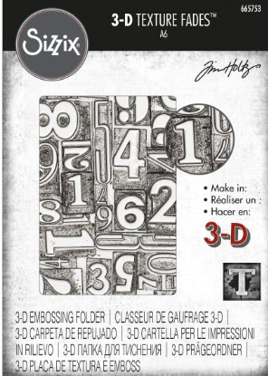 Numbers 3D Embossing Folder