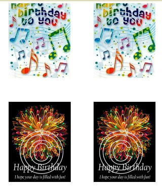 Birthday Greetings (2 designs) Acetate Sheet