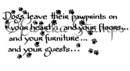 Dog's Leave Pawprints Rubber Stamp 15106K