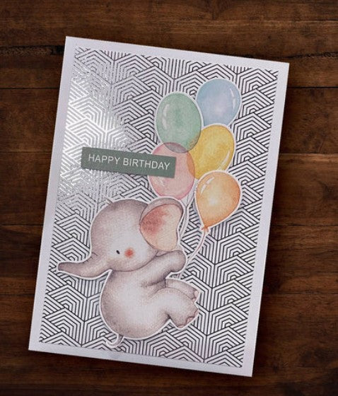 Paper Rose Floral Card Fronts - Silver