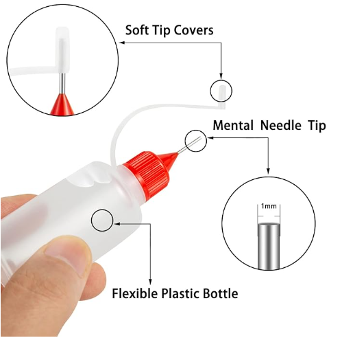 Precision Needle Tip Glue Applicator Bottle