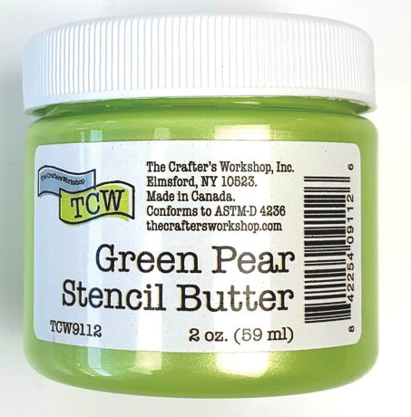 Green Pear Stencil Butter