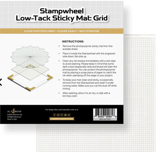Low Tack Sticky Grid Mat - Stampwheel