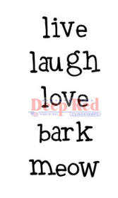 Live Laugh Love Red Rubber Stamp