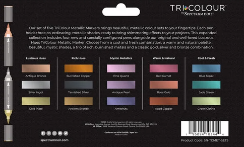 Metallic Tri-Color 5 Pc Marker Set