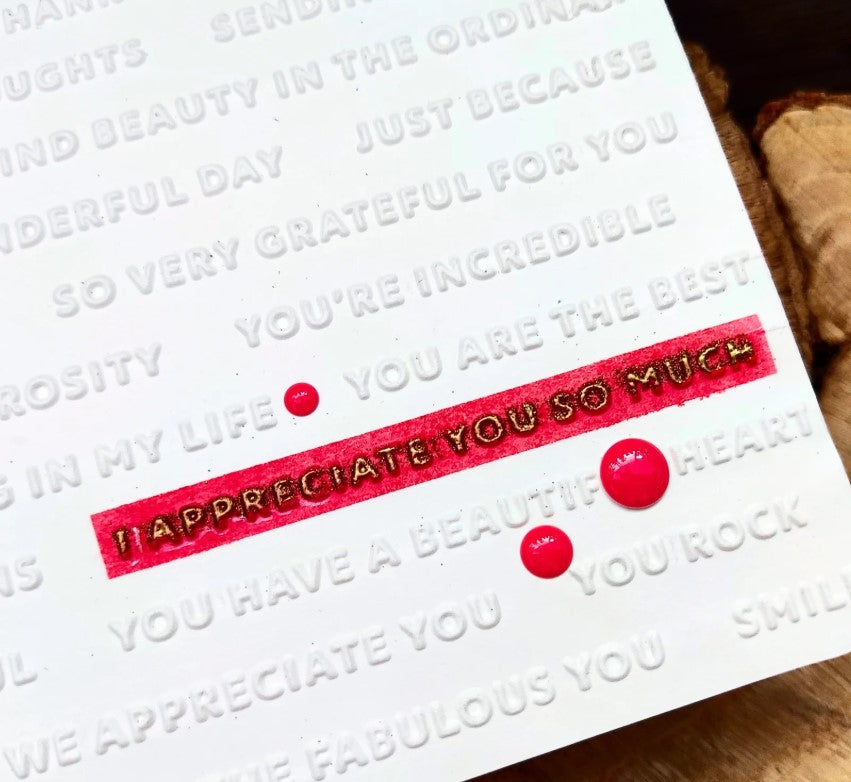 Raised Sentiments Embossing Folder