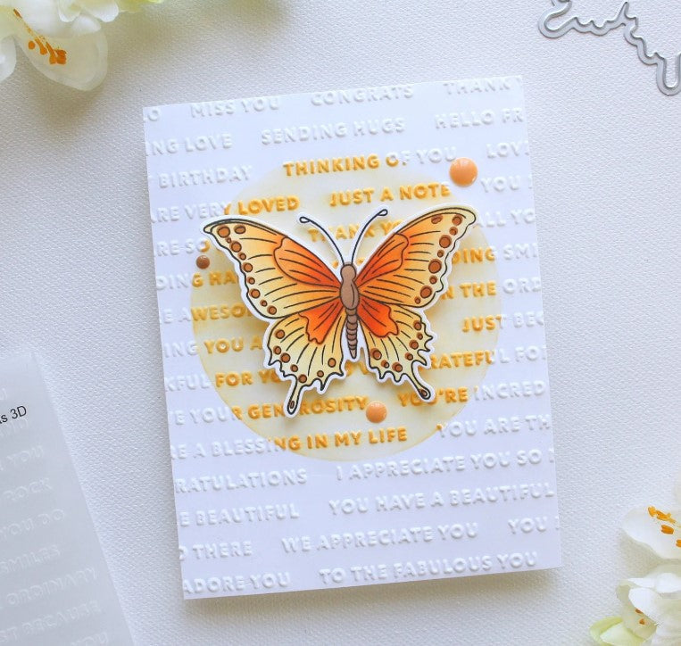 Raised Sentiments Embossing Folder