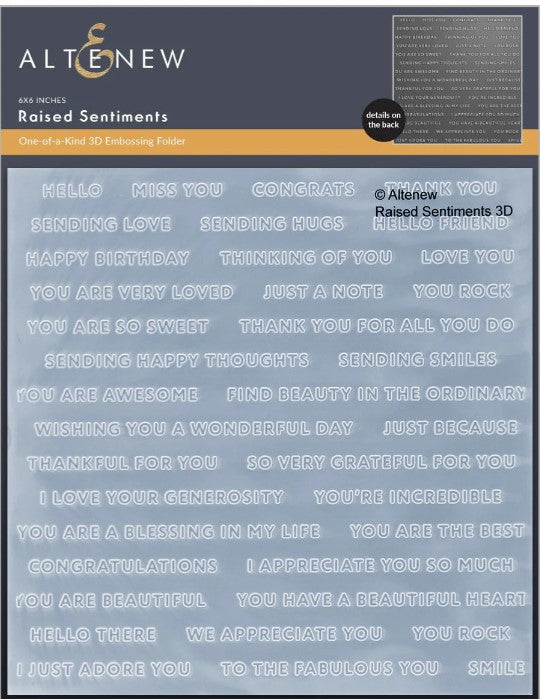 Raised Sentiments Embossing Folder