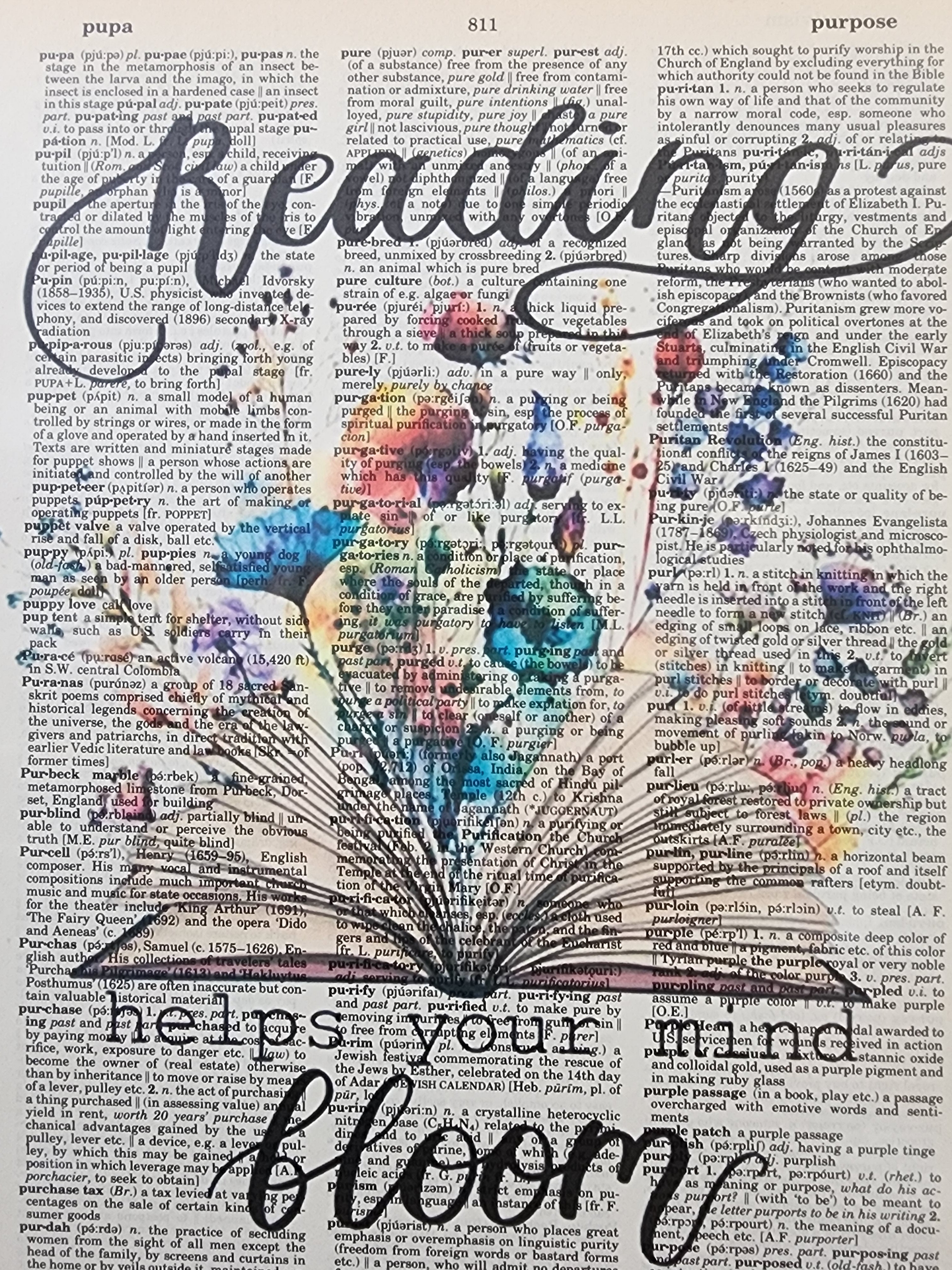 Reading Helps your Mind Bloom Dictionary Print