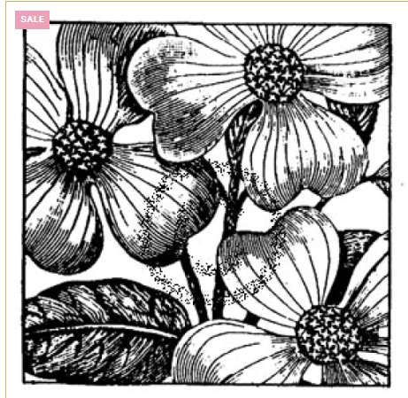 Square Flowers  Rubber Stamp CM668L