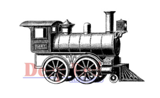 Locomotive Red Rubber Stamp