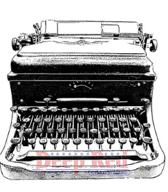 Classic Typewriter Red Rubber Stamp