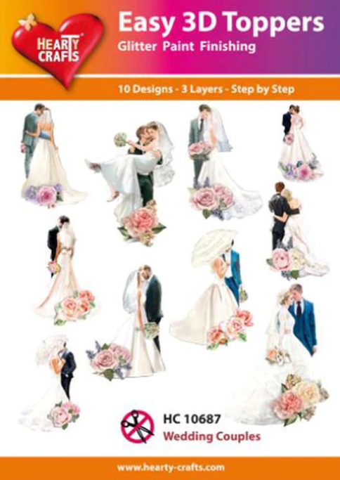 Wedding Couples Easy 3D Toppers
