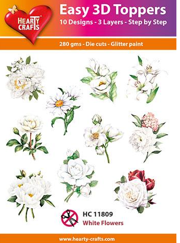 White Flowers Easy 3D Toppers