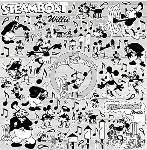 Steamboat Willie 12 x 12 Paper Bundle