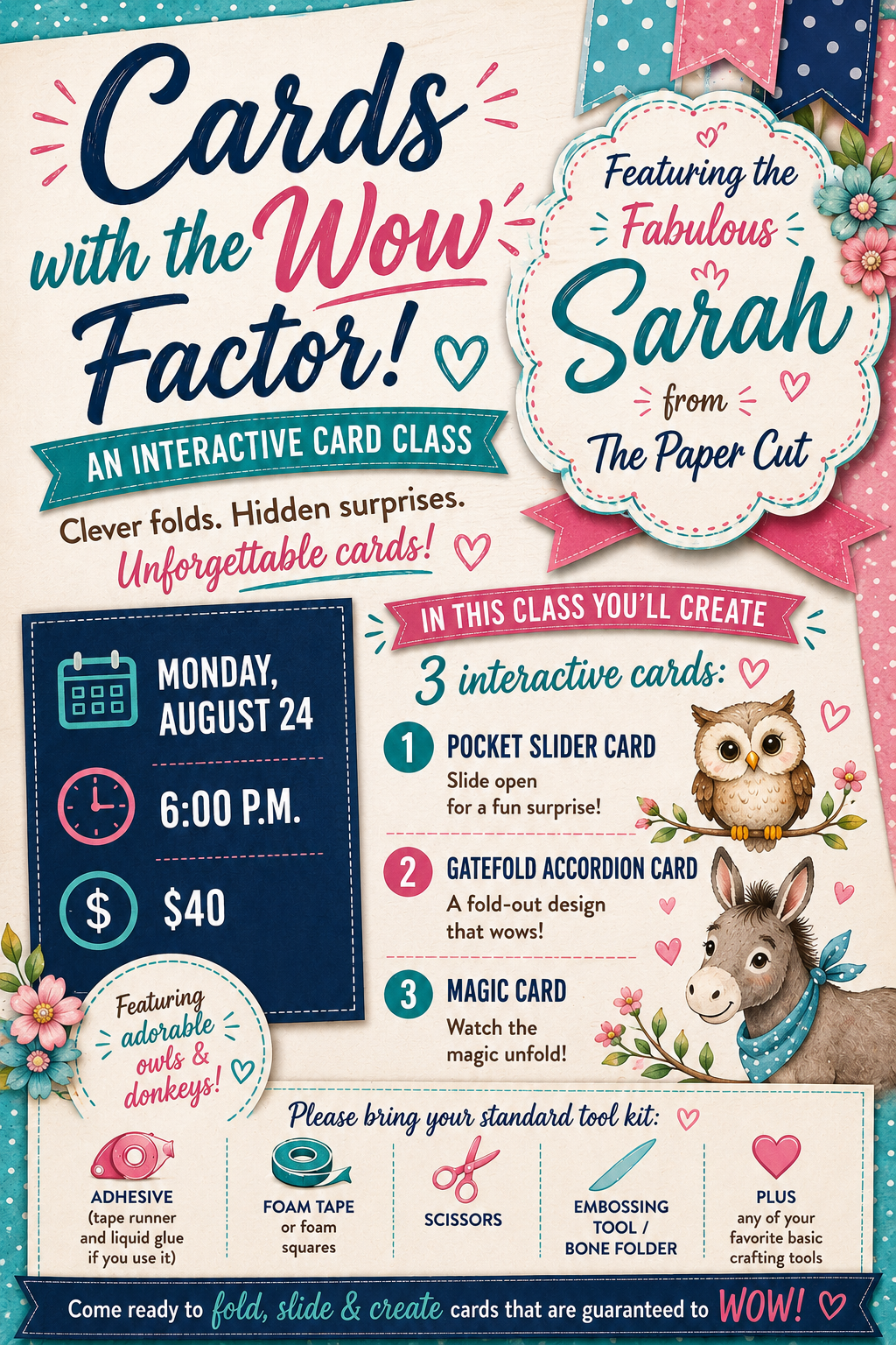 Cards with The Wow Factor Featuring Sarah from The Paper Cut!