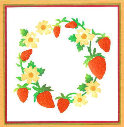 Strawberry Wreath Layered Stencil