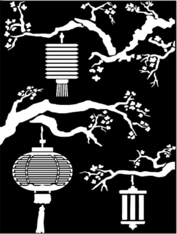 KSAT20 Sir Vagabond in Japan lanterns Stencil
