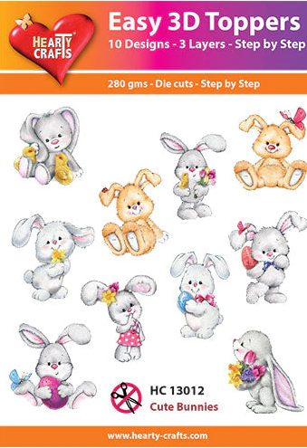 Cute Bunnies 3D Toppers 13012