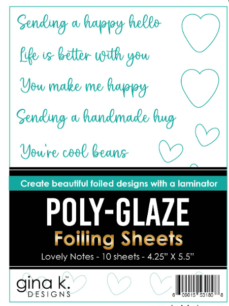 Lovely Notes Poly-Glaze Foiling Sheets