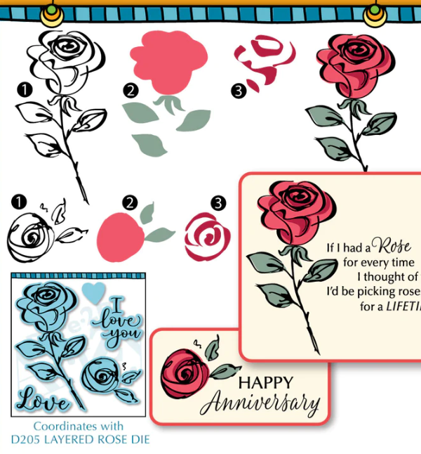 Layered Rose Stamp and Die